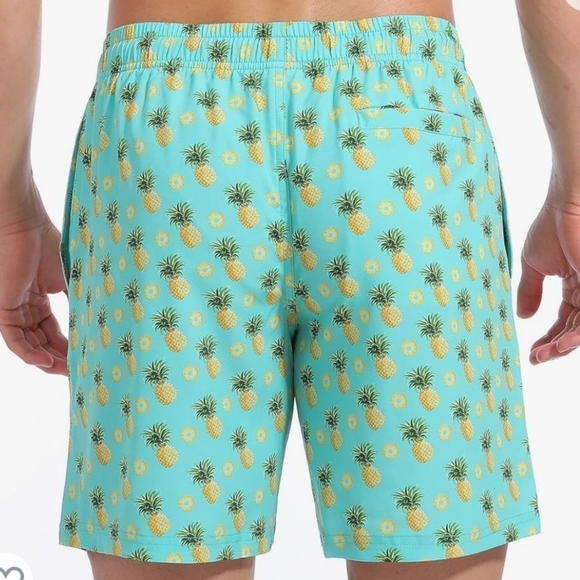 Biwisy Pineapple Print Swim Trunks Quick Dry Swim Shorts With Mesh Lining SZ 2XL - Picture 3 of 11